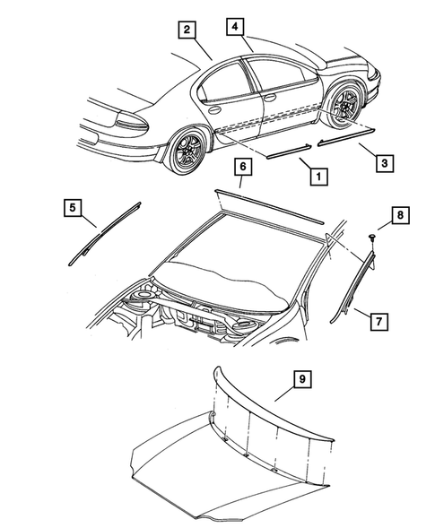 Moldings and Ornamentation for 2001 Dodge Intrepid #0