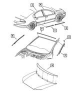 4805530AF - : Rear Door Molding, Right for Mopar Image