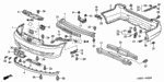 71592S5D000 - Interior/Bumper: GROMMET &amp; SEAL SET for Honda Image