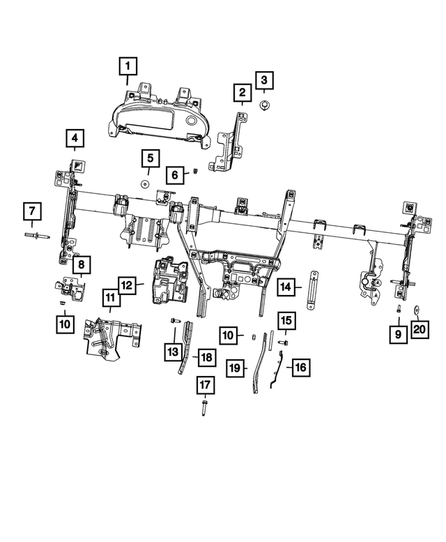 « 68497868AB –  : Bloc D`instruments Support pour Mopar Image »
