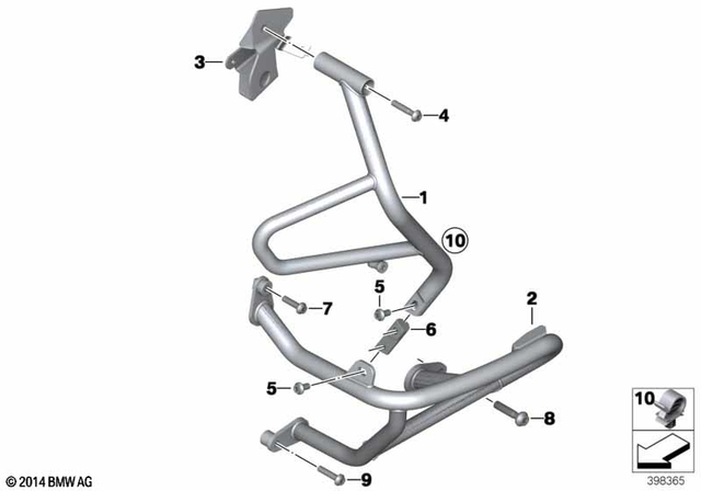 77148565802 - : Right Engine Protection Bar for BMW-Motorrad Image
