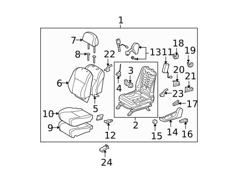 Driver Seat Components for 2010 Toyota Highlander #3