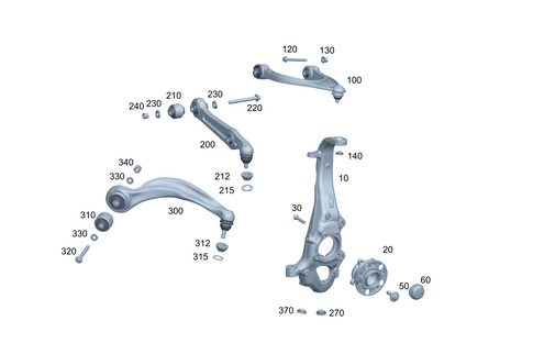 Steering Knuckle and Transverse Control Arm for 2024 Mercedes-Benz EQS 580 SUV #0