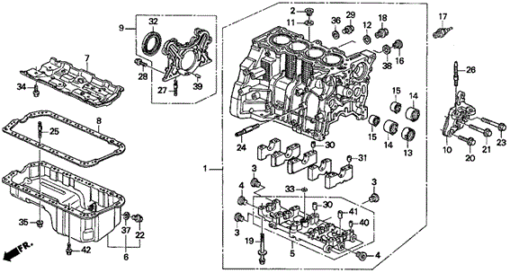 Cylinder Block - Oil Pan (1) for 1997 Acura CL #0