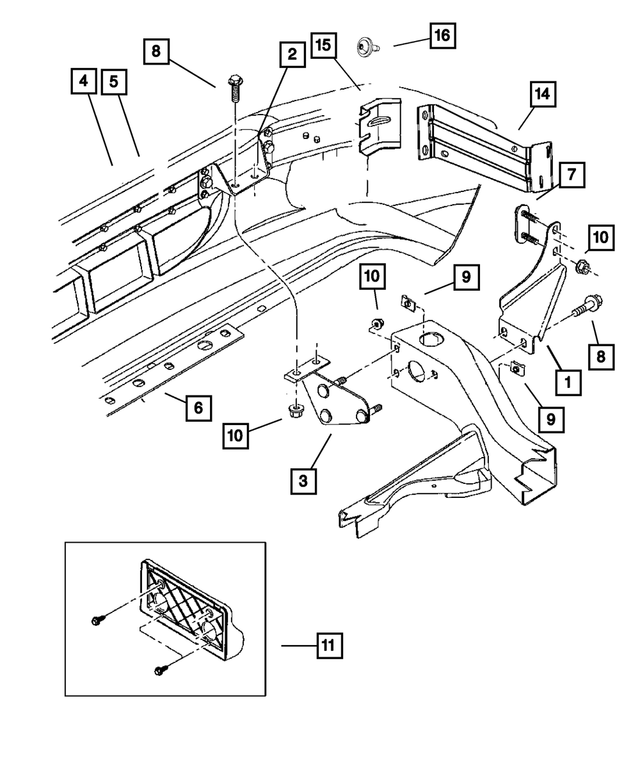 55076529 - Frames and Bumpers: Front Bumper Bracket, Left for Mopar Image