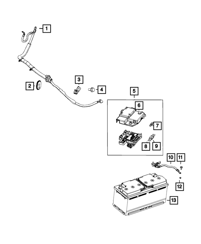 52112166AA - Electrical: Battery Positive Wiring for Mopar Image image