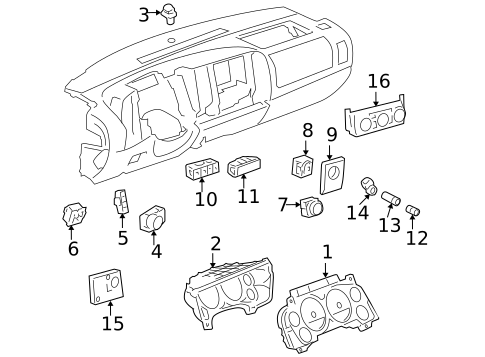 Cluster & Switches for 2008 Chevrolet Silverado 1500 #0