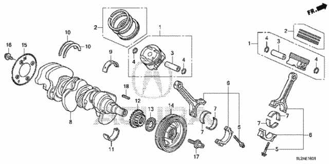 Crankshaft - Piston (V6) for 2013 Acura TSX #0