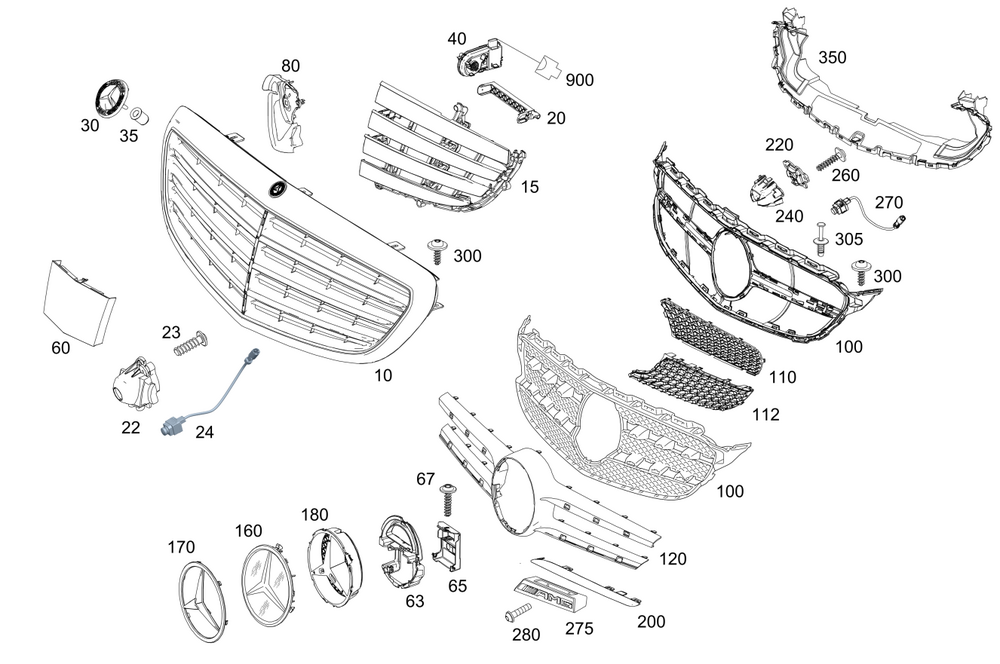 888 205-888-00-23 - Protective Grille 2008-2018 Mercedes-Benz
