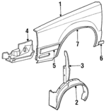 4411928 - Body: Fender for Chrysler: Imperial, New Yorker | Dodge: Dynasty Image