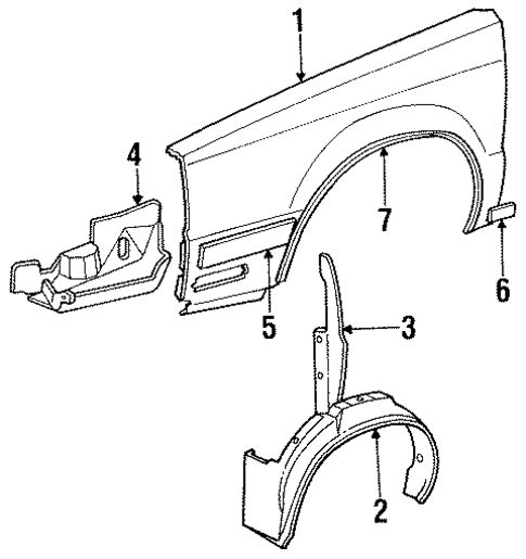 Exterior Trim - Fender for 1990 Dodge Dynasty #0