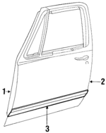 4354714 - Body: Door Shell for Dodge: D100, D150, D250, D350, Ramcharger, W100, W150, W250, W350 Image