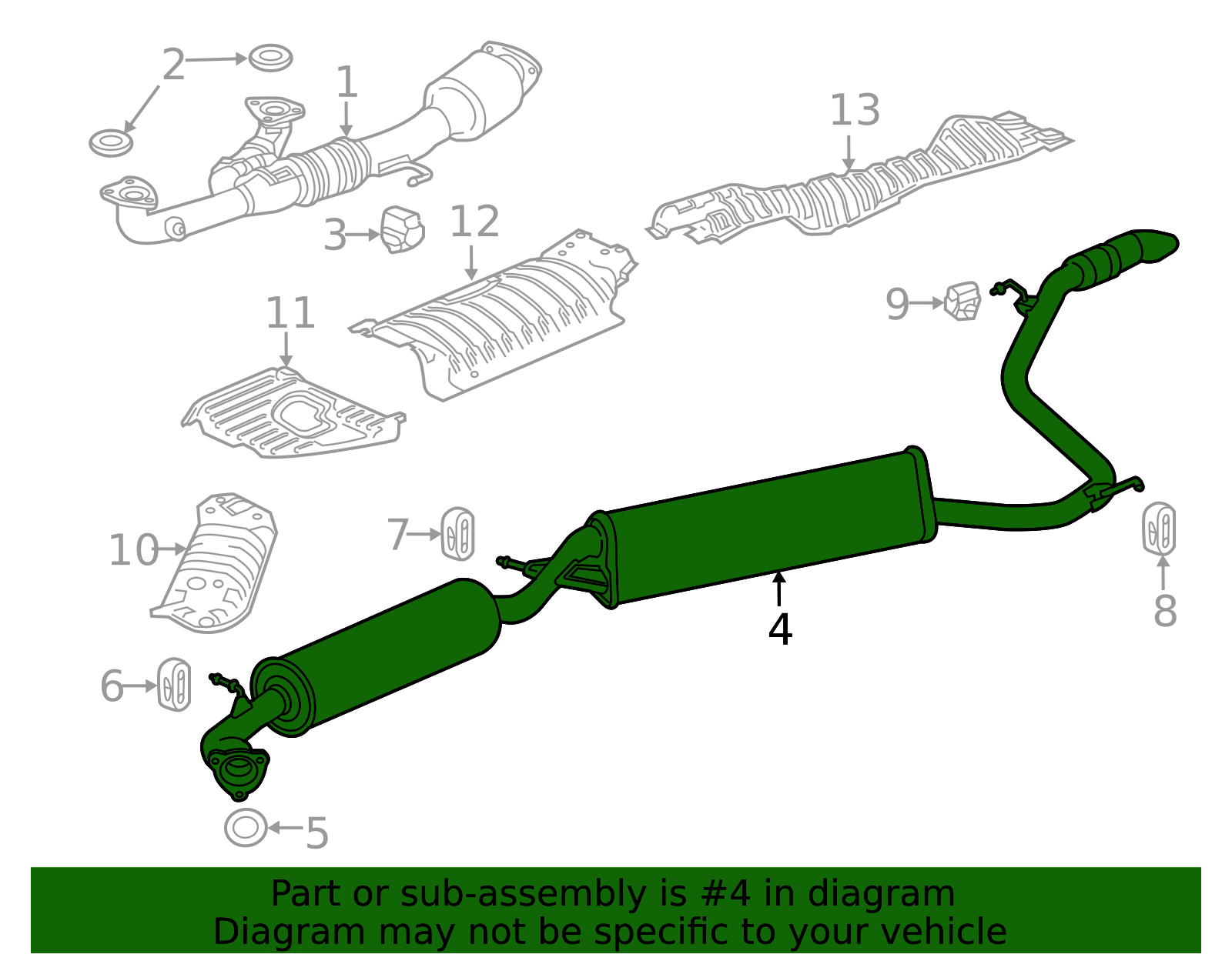 2018-2025 Honda Odyssey Exhaust Muffler 18307-THR-A02 | OEM Parts Online