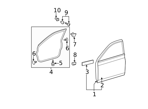 Door & Components for 2008 Toyota Avalon #0
