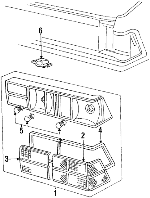 Tail Lamps for 1986 Mercury Lynx #0