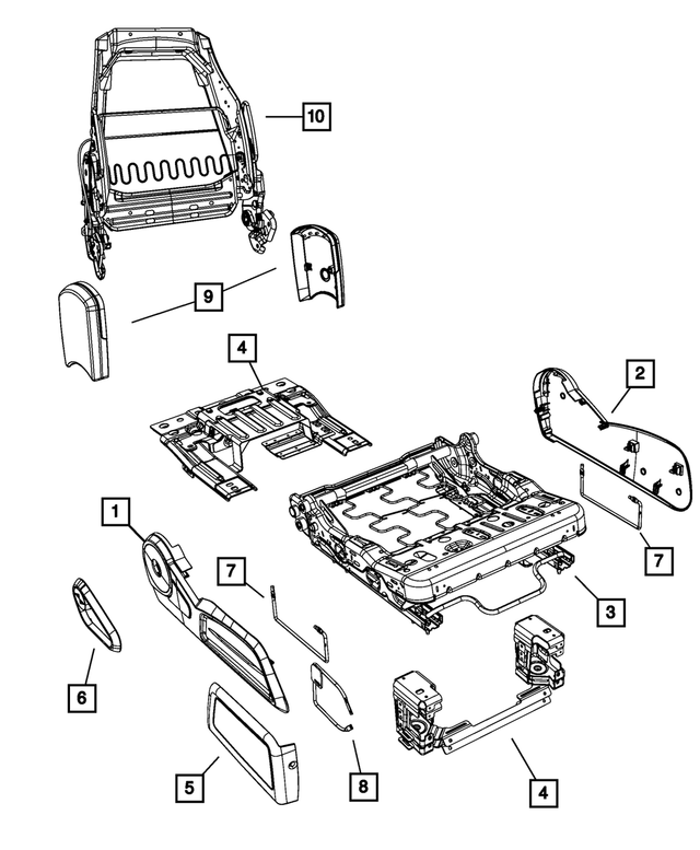 « 1CW261D5AA – Interior Trim : Rabattable à Plat Ecran, Côté Droit, Extérieur pour Mopar Image »