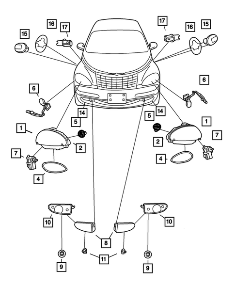 Lamps - Front, Rear and Courtesy for 2001 Chrysler PT Cruiser #0