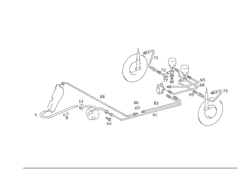 Front & Rear Line Arrangement in Case of Self-Levelling Device for 1993 Mercedes-Benz 300TE #0
