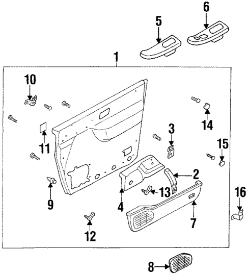 Interior Trim - Front Door for 1993 Nissan Quest #0