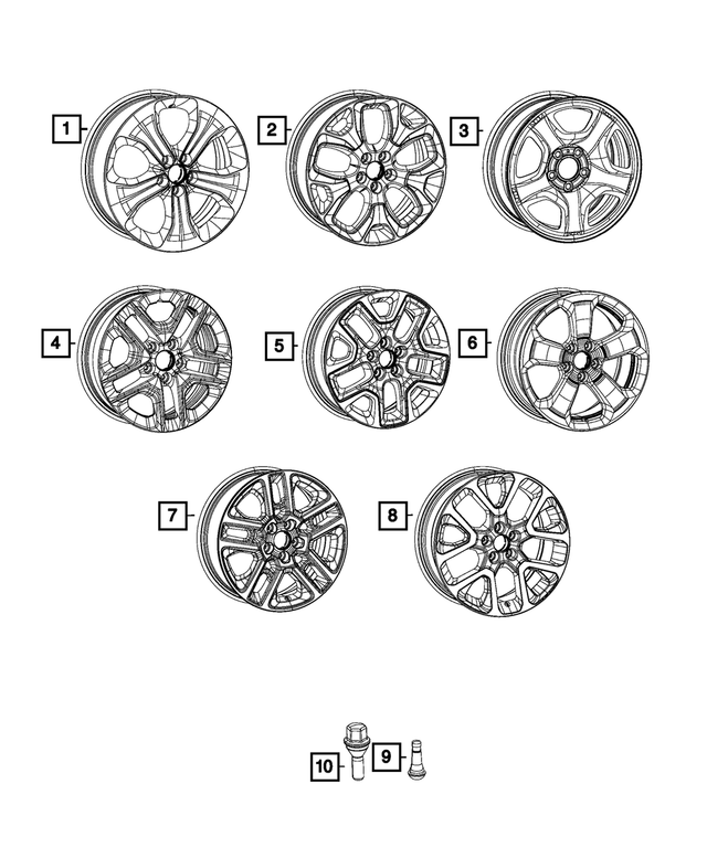 5VC25GSAAA - Wheels: Aluminum Wheel, Front Or Rear for Mopar Image
