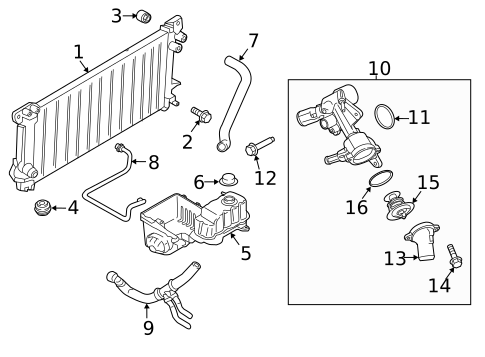 Thermostat & Housing for 2015 Ford Expedition #0