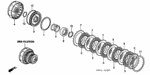 22593RDKA01 - Transmission - Automatic: PLATE, CLUTCH END (3) (2.3MM) for Honda Image