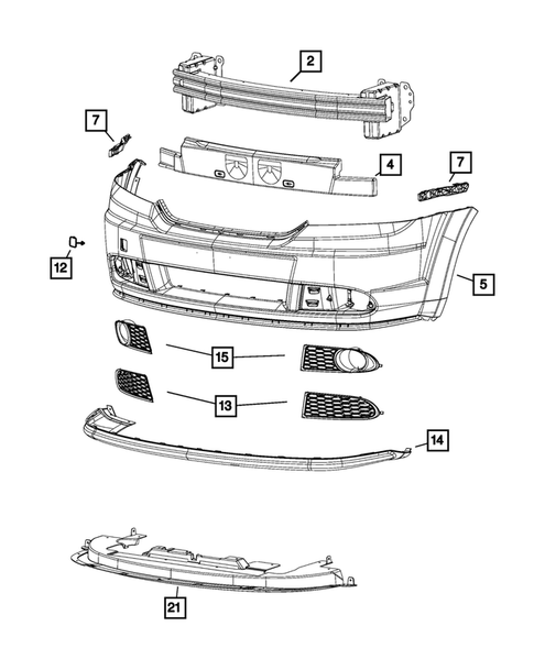 Front Bumper and Fascia for 2020 Dodge Journey #1
