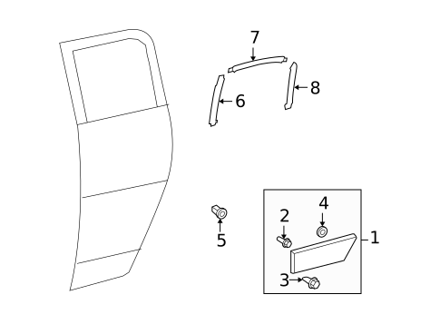Exterior Trim - Rear Door for 2010 Toyota FJ Cruiser #0