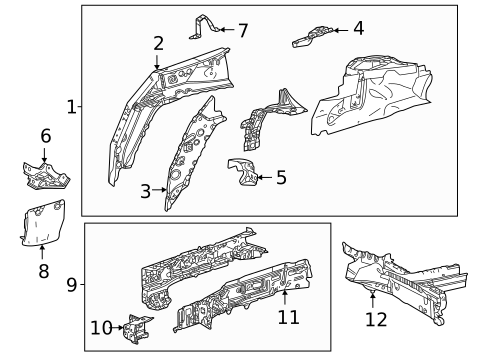 Structural Components & Rails for 2021 Toyota Sienna #0