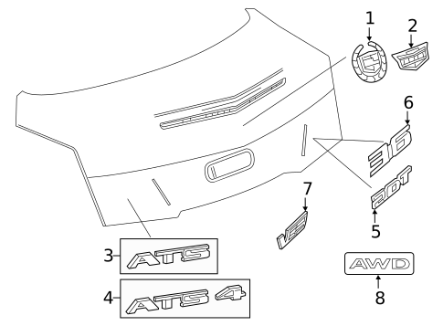 Exterior Trim - Trunk for 2019 Cadillac ATS #0