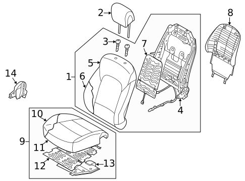 Driver Seat Components for 2015 Hyundai Santa Fe Sport #0