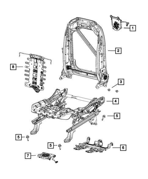 Front Seats - Adjusters, Recliners, Shields and Risers for 2018 Chrysler Pacifica #4