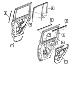 55396713AD - Doors, Door Mirrors and Related Parts: Rear Door Seal, Left for Mopar Image