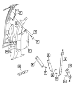 6036773AA - Restraints: Pan Head Screw for Chrysler: Town &amp; Country | Dodge: Grand Caravan, Ram 1500, Ram 2500, Ram 3500 | Ram: 1500, 1500 Classic, 2500, 3500, C/V Image