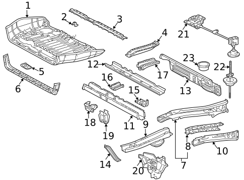 Rear Floor & Rails for 2005 Toyota Sienna #0