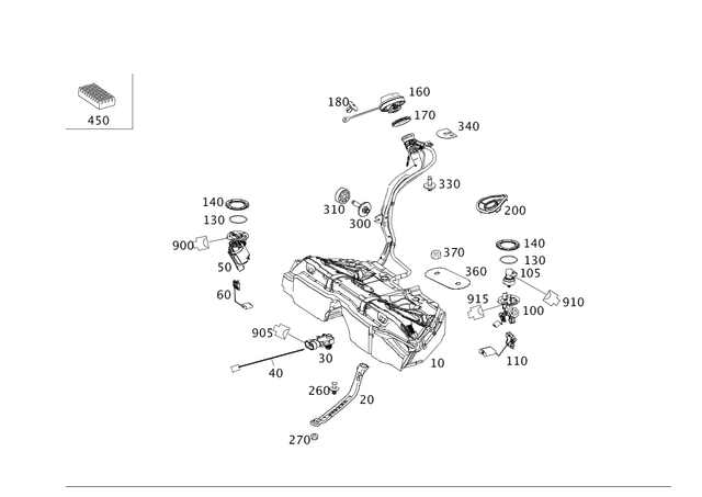 2124707301 - Fuel System: Fuel Tank for Mercedes-Benz: CLS400, CLS550, CLS63 AMG, CLS63 AMG S, E350, E400, E550, E63 AMG, E63 AMG S Image image