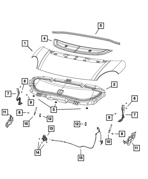 Hood and Hood Release for 2014 Fiat 500L #0