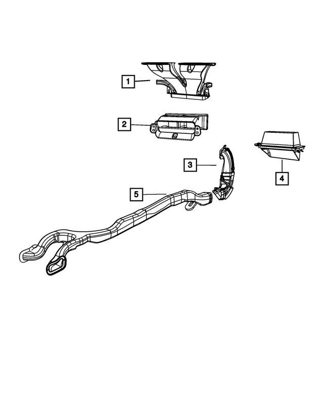 68018976AA - Air Conditioners and Heaters: Air Distribution Duct for Mopar Image
