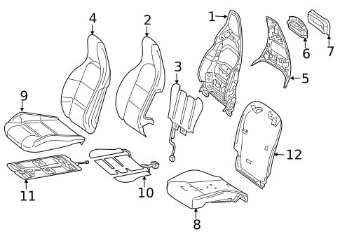 Passenger Seat Components for 2019 Mercedes-Benz CLA45 AMG #0