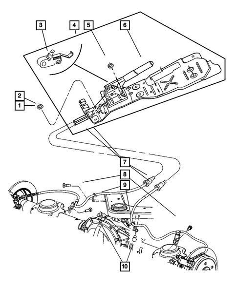Parking Brake Lever and Cables for 2006 Jeep Liberty #1