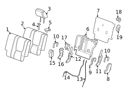 Rear Seat Components for 2009 Chevrolet Equinox #1