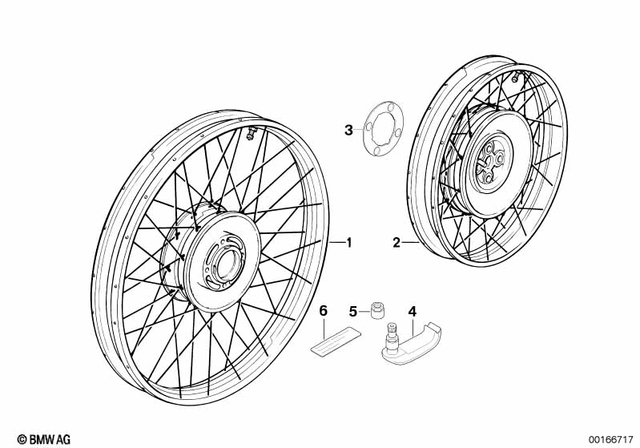 36317664888 - Wheels and Tires: Spoke Wheel Front - 2.50X19mth2 for BMW-Motorrad Image