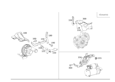 Shielding and Damping to Engine, Transmission, Front Axle Differential for 2014 Mercedes-Benz C350 #0