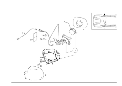 Outside Rear View Mirror, on the Right for 2003 Mercedes-Benz ML55 AMG #0