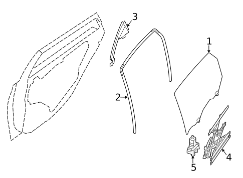 Glass - Rear Door for 2013 Nissan Sentra #0