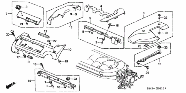 Intake Manifold Cover (V6) (2) for 2001 Honda Accord #0