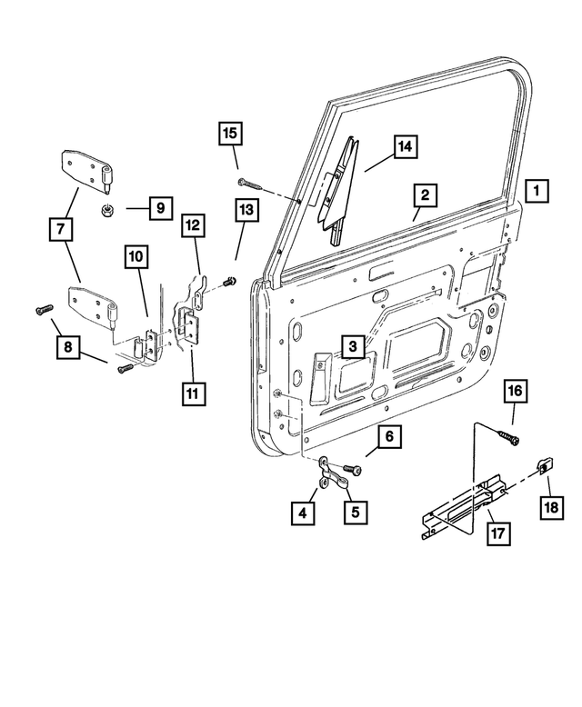 55176536AI - Doors and Related Parts: Front Door, Right for Mopar Image