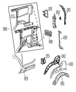 68030750AB - Body Sheet Metal Except Doors: Quarter Panel, Right for Jeep: Liberty Image