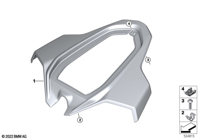 46637924423 - Frame and Mounting Parts: Rear Trim Panel Center - Rohteil/blank for BMW-Motorrad Image image