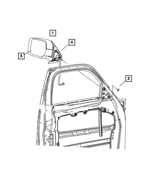 55360868AA - Doors and Related Parts: Mirror Bracket Reinforcement, Right for Mopar Image